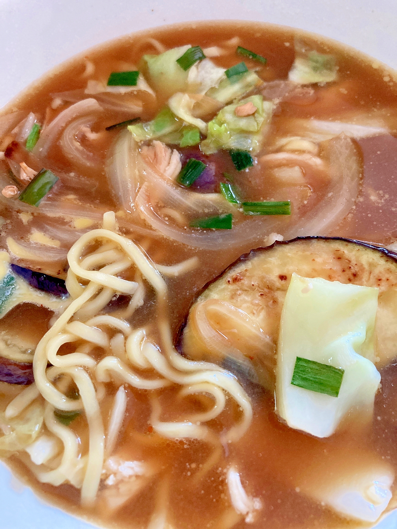 なすの野菜炒めラーメン