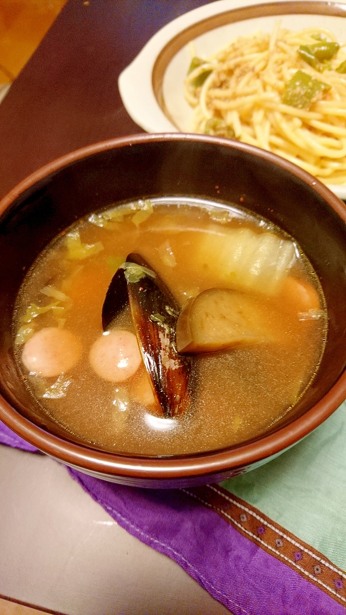 ムール貝のケチャップスープ