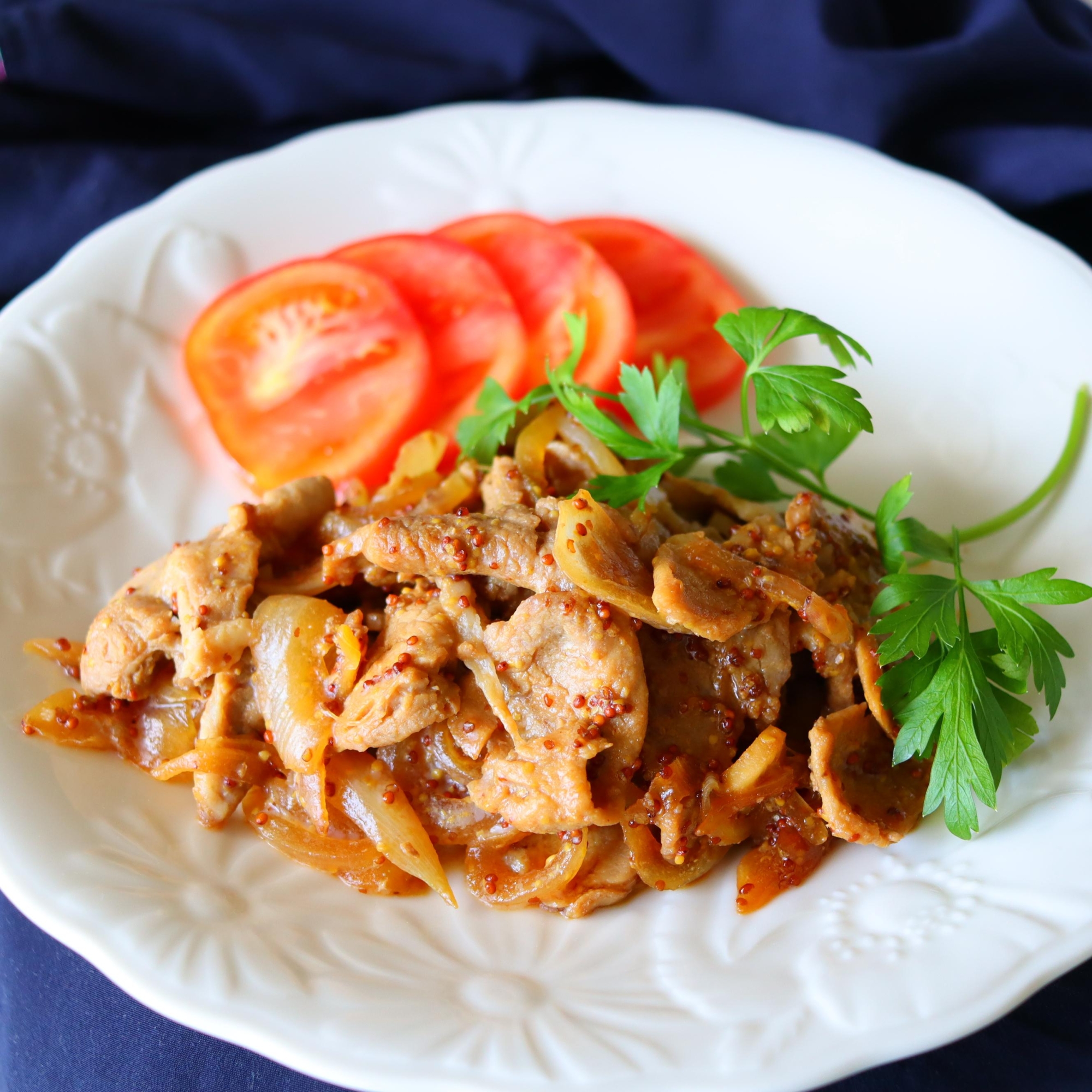 パパっと一品♪豚肉とたまねぎのハニーマスタード炒め