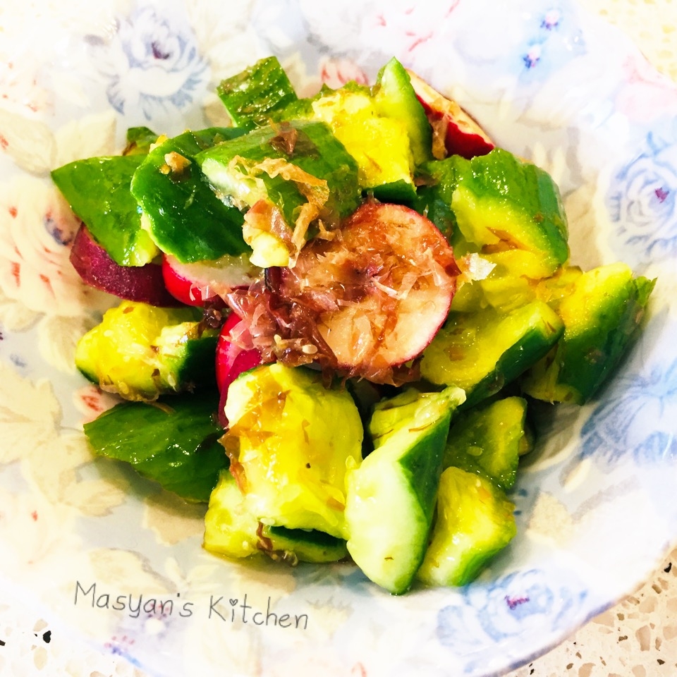 きゅうりとラディッシュのおかか和え