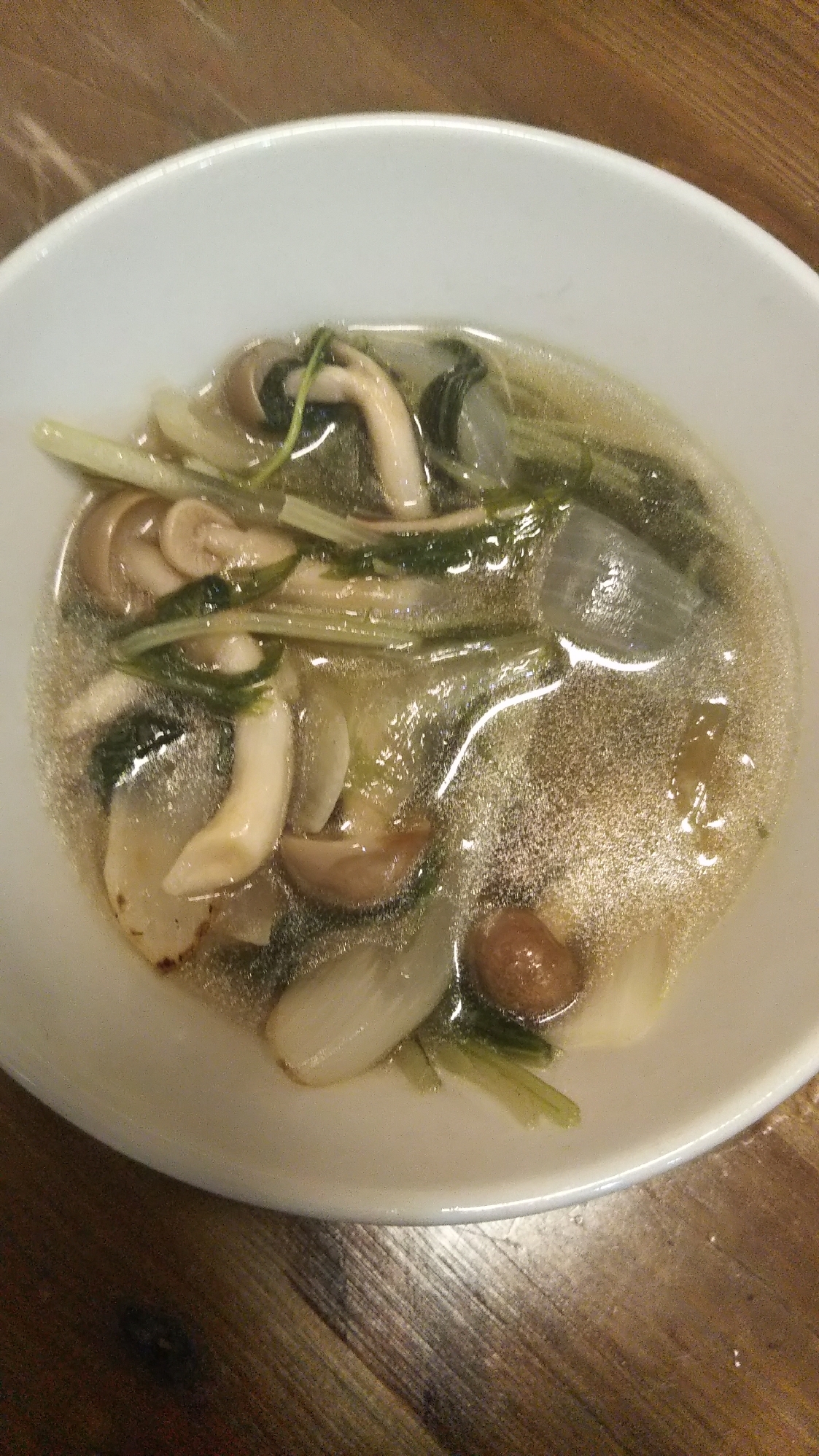 水菜と新玉ねぎのスープ