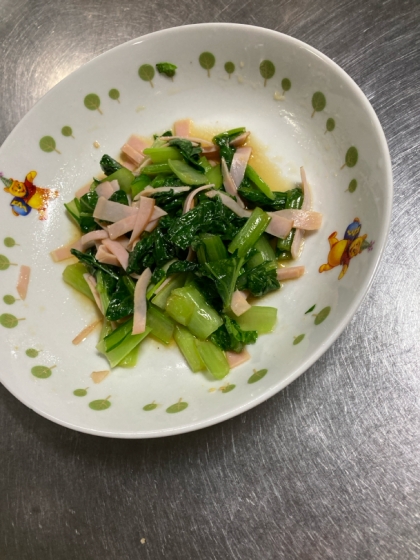 栄養満点♡生で食べよう♡小松菜とハムのサラダ