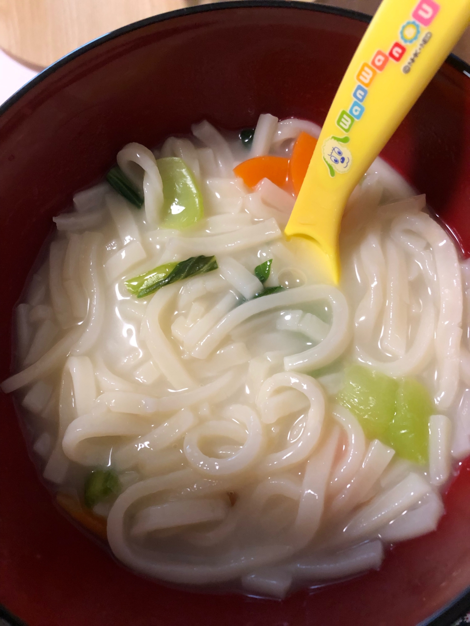 【幼児食】レンジでホワイトソースうどん