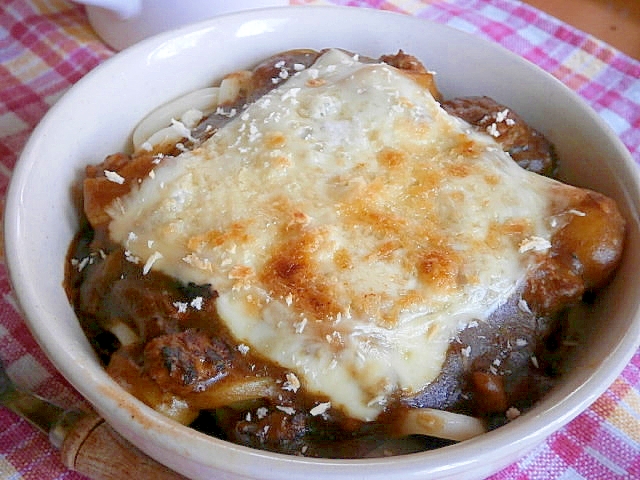 冷凍うどんで☆チーズカレーグラタン☆