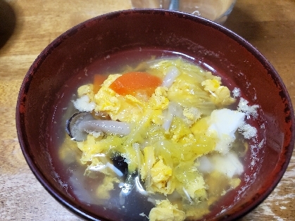 人参と椎茸の卵スープ