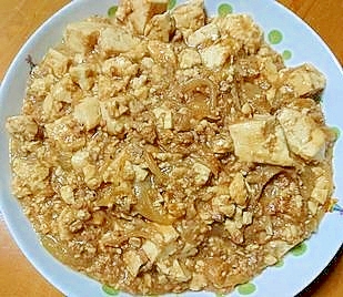 すき焼きのたれと玉ねぎで麻婆豆腐