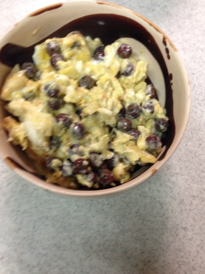 こんばんは(*^^*)
紫色の豆で作りました！  マヨマヨたっぷりで美味しかったです♡