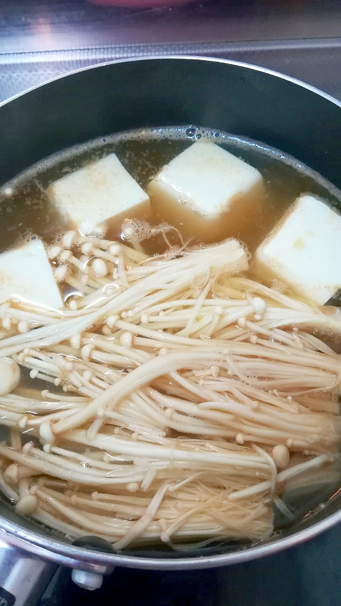 ヘルシー☆絹ごし豆腐とえのきの和風スープ☆生姜風味