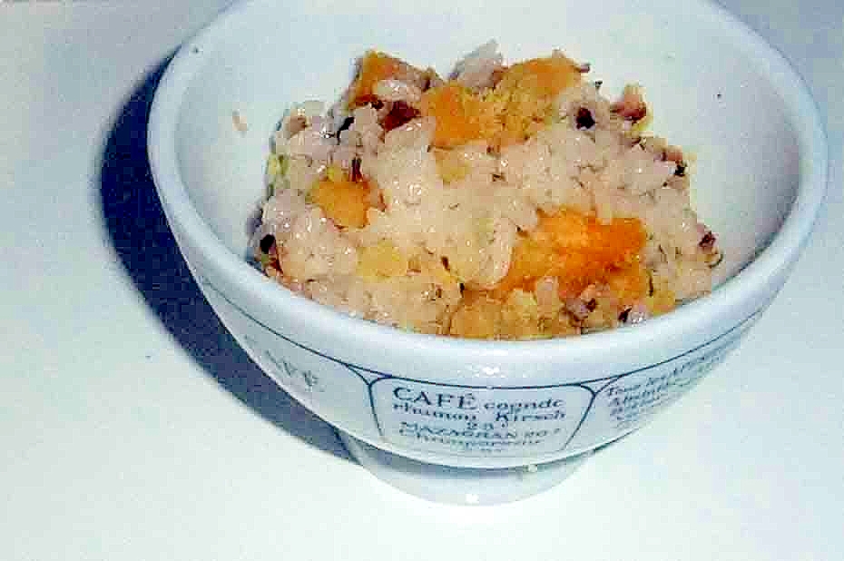 安納芋と粉末椎茸の混ぜご飯