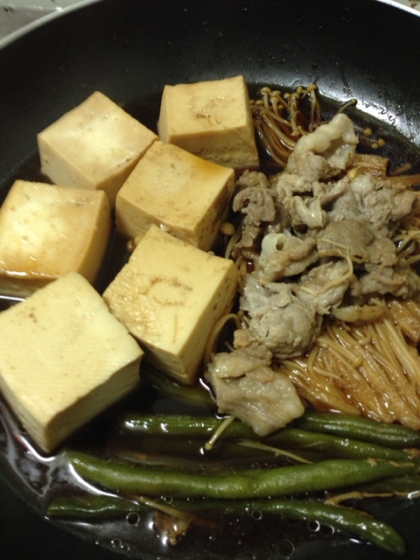 すき焼きのたれで肉豆腐