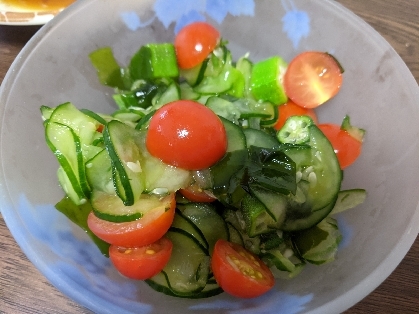 トマトときゅうりの生姜サラダ