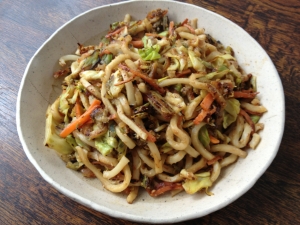 ほろ苦・香ばし☆ふきのとう味噌焼きうどん