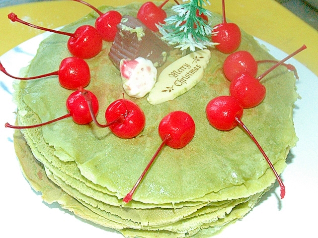 クリスマスに!抹茶のミルクレープ♪
