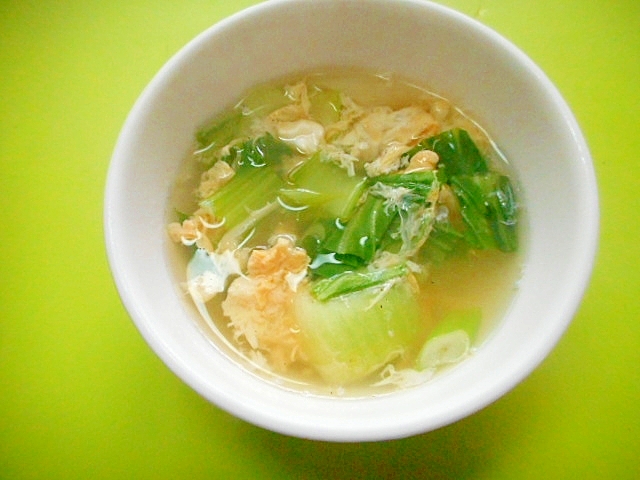 チンゲン菜と長ネギ卵のスープ