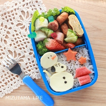 ●キャラ弁★スヌーピー★雪だるまのサプライズ弁当