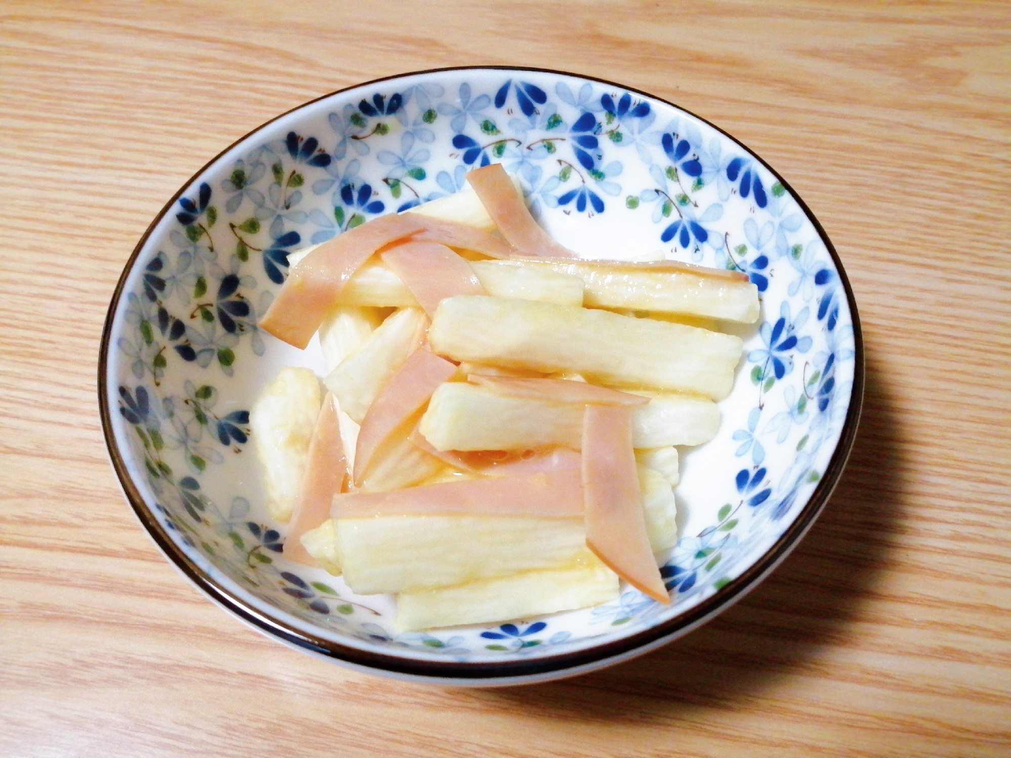 長芋とハムの辛子醤油和え