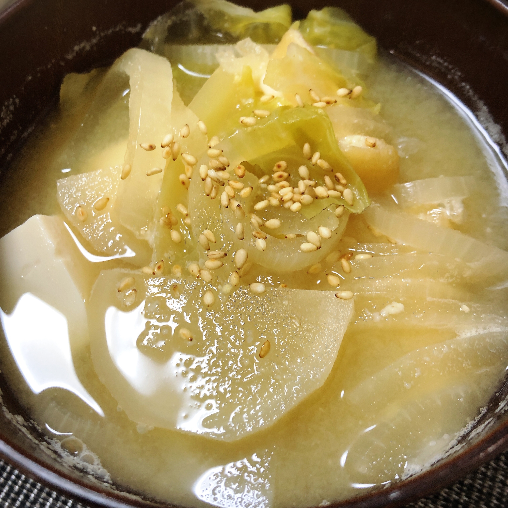 大根白菜豆腐のお味噌汁