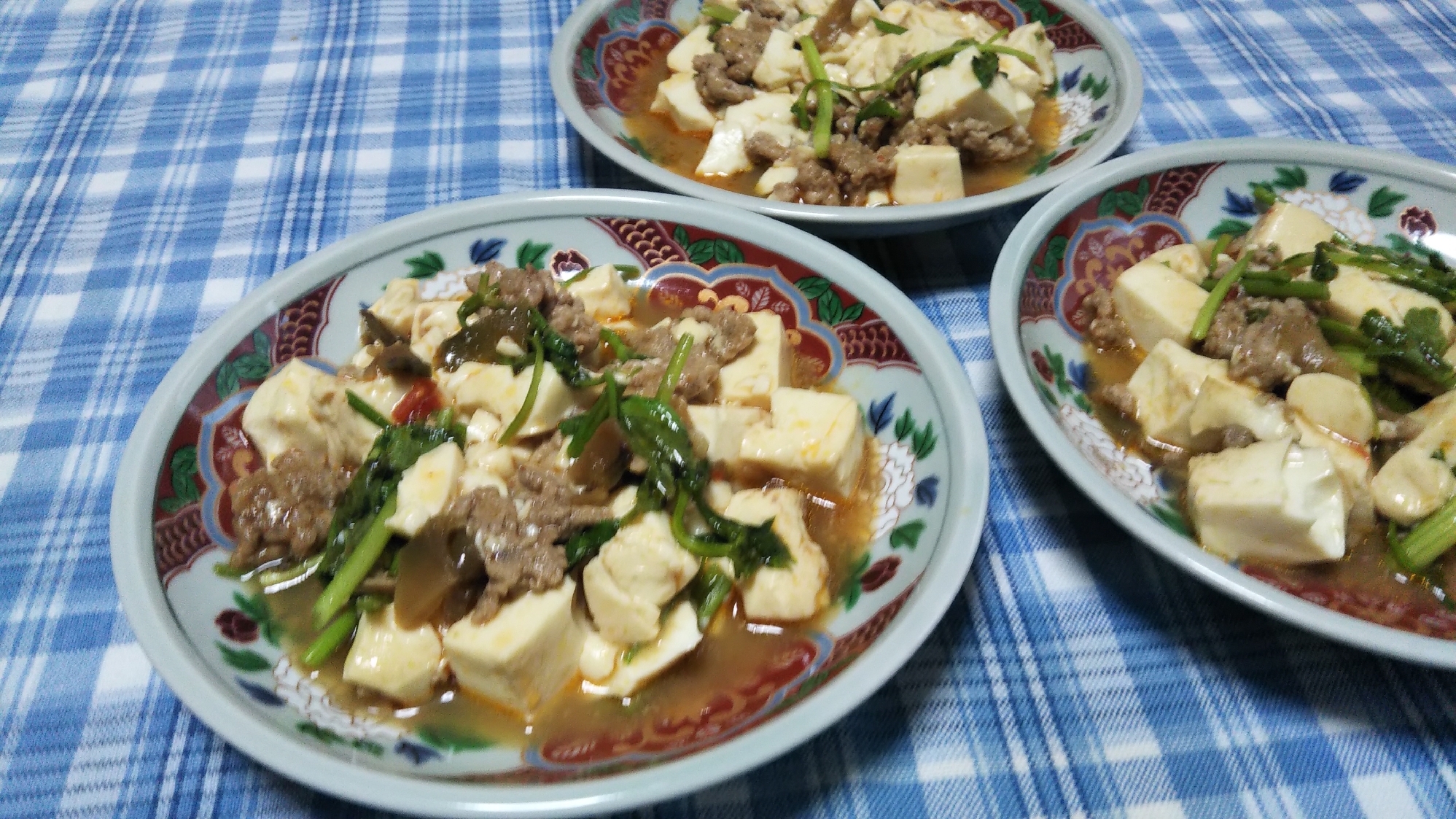 挽き肉と豆腐とセリと搾菜のオイスターソース炒め☆