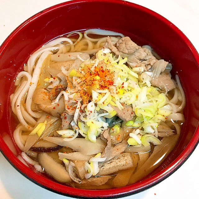 これが我が家の☆肉うどん