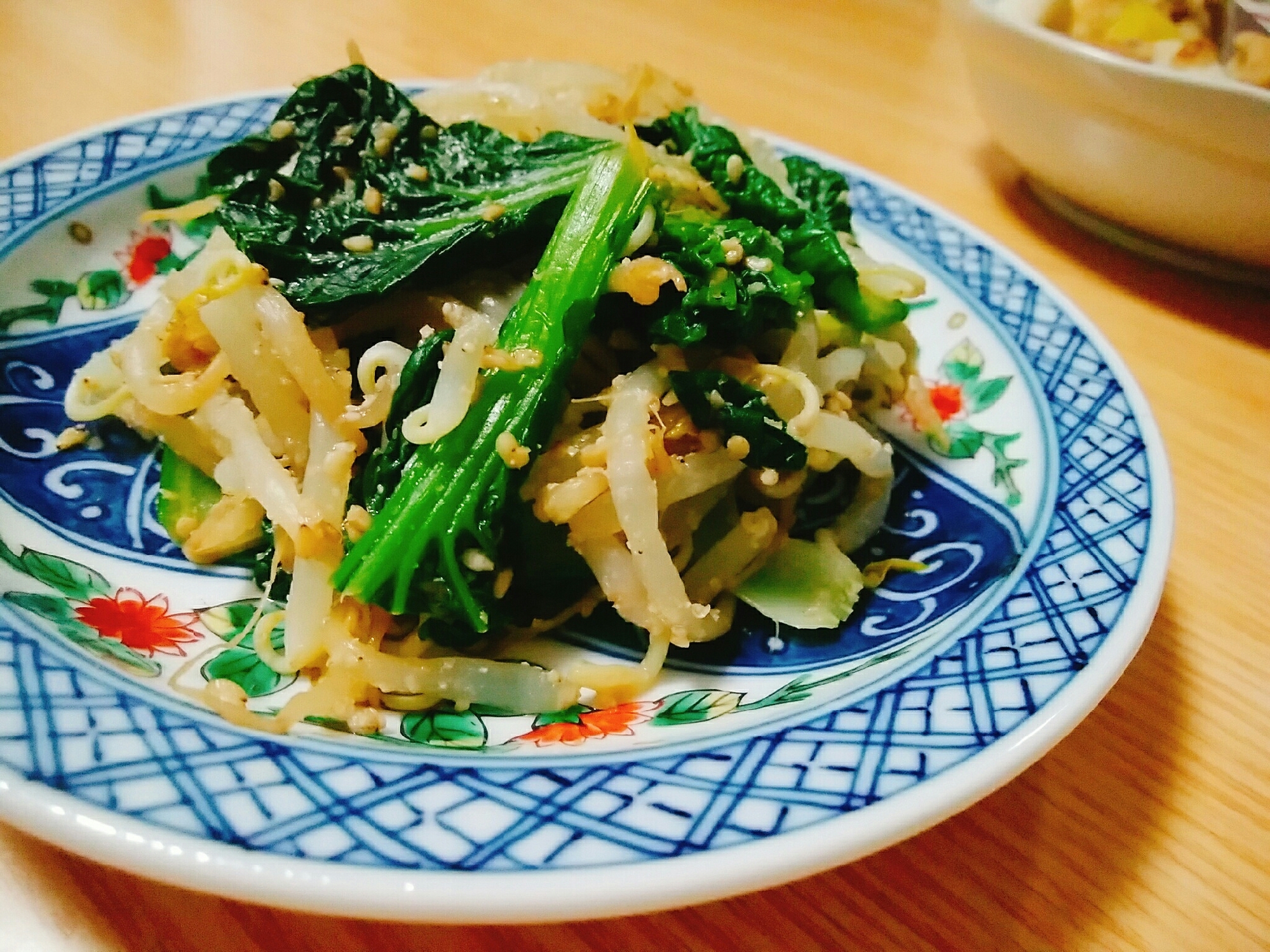 レンジで！雪菜ともやしのごま和え