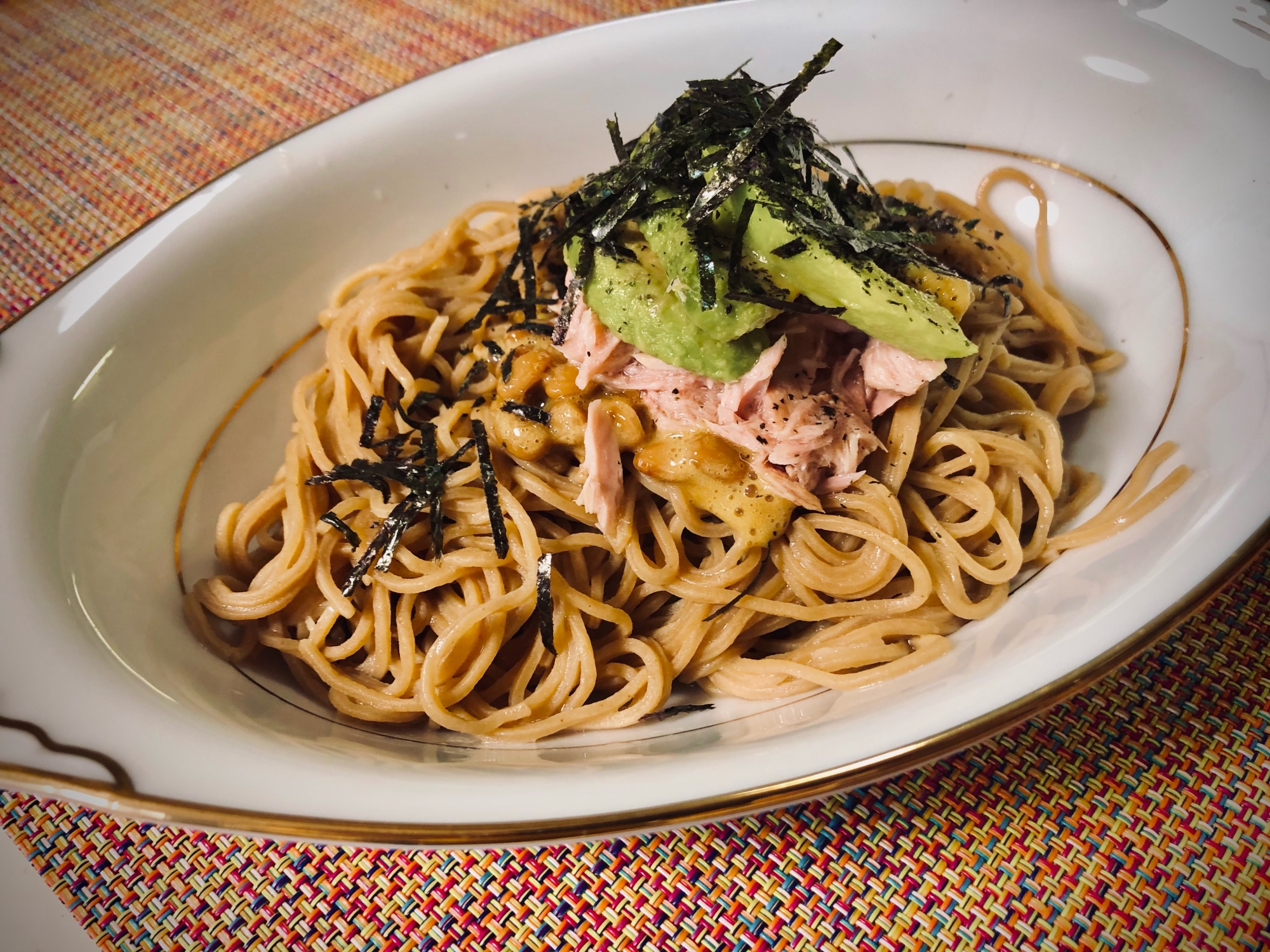 ベースパスタdeアボカド納豆パスタ♪  味付け簡単