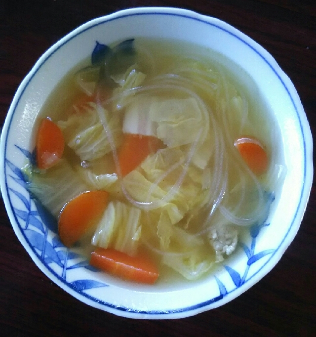 八宝菜の残り物で簡単スープ