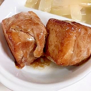 厚揚げの肉巻き　☆　アンチョビガーリックソース