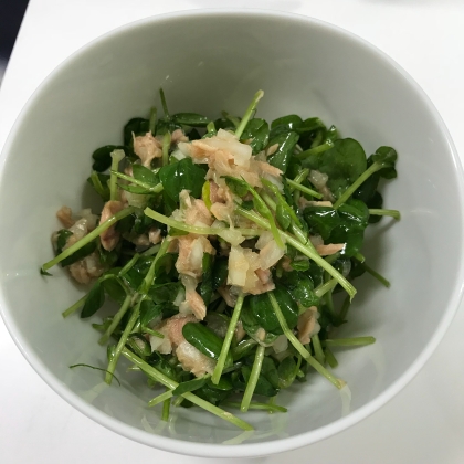 豆苗とツナの和え物レシピ♪