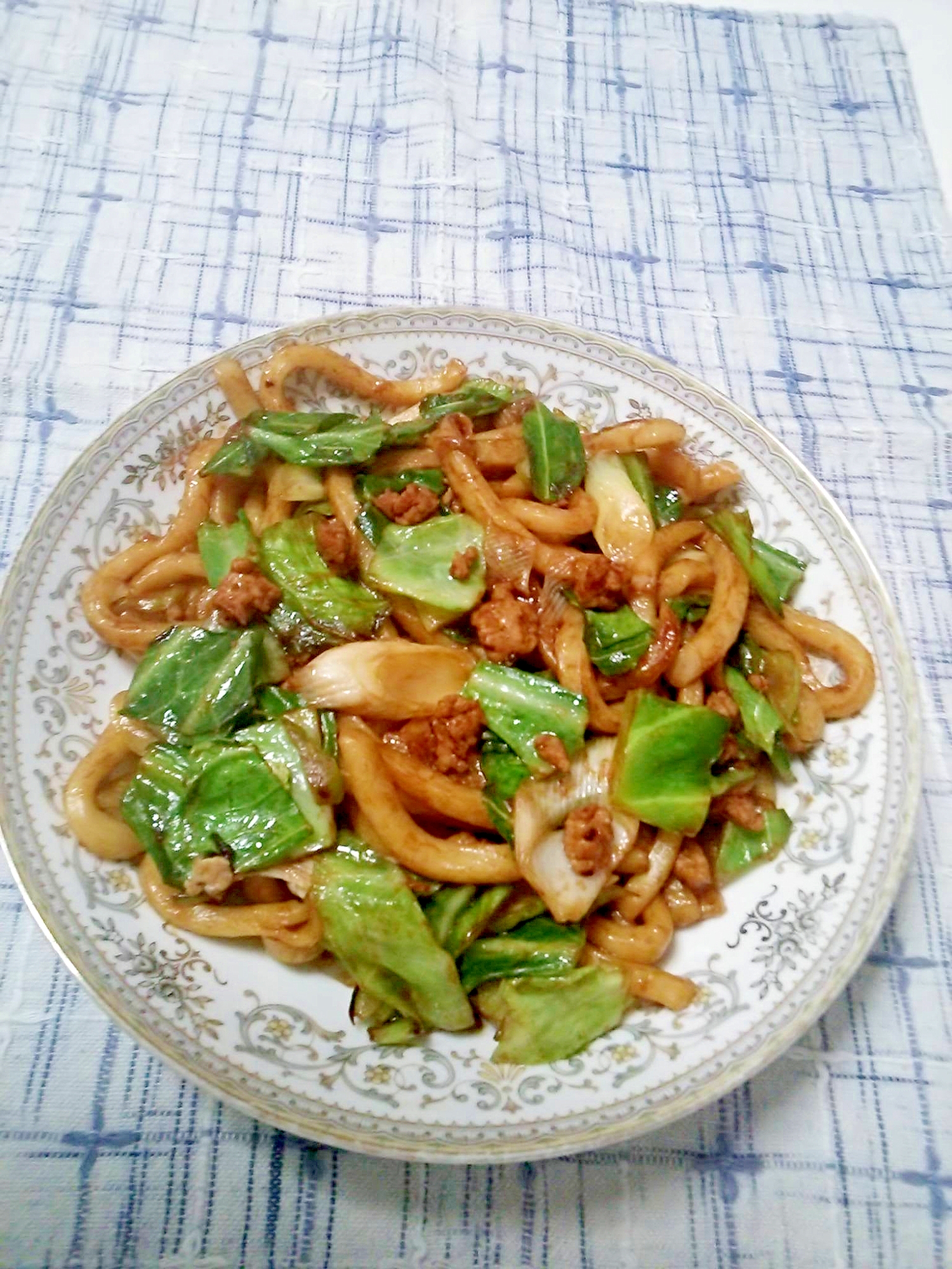 ☆そぼろキャベツの甜面醤うどん☆