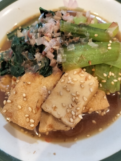 厚揚げと小松菜の煮物