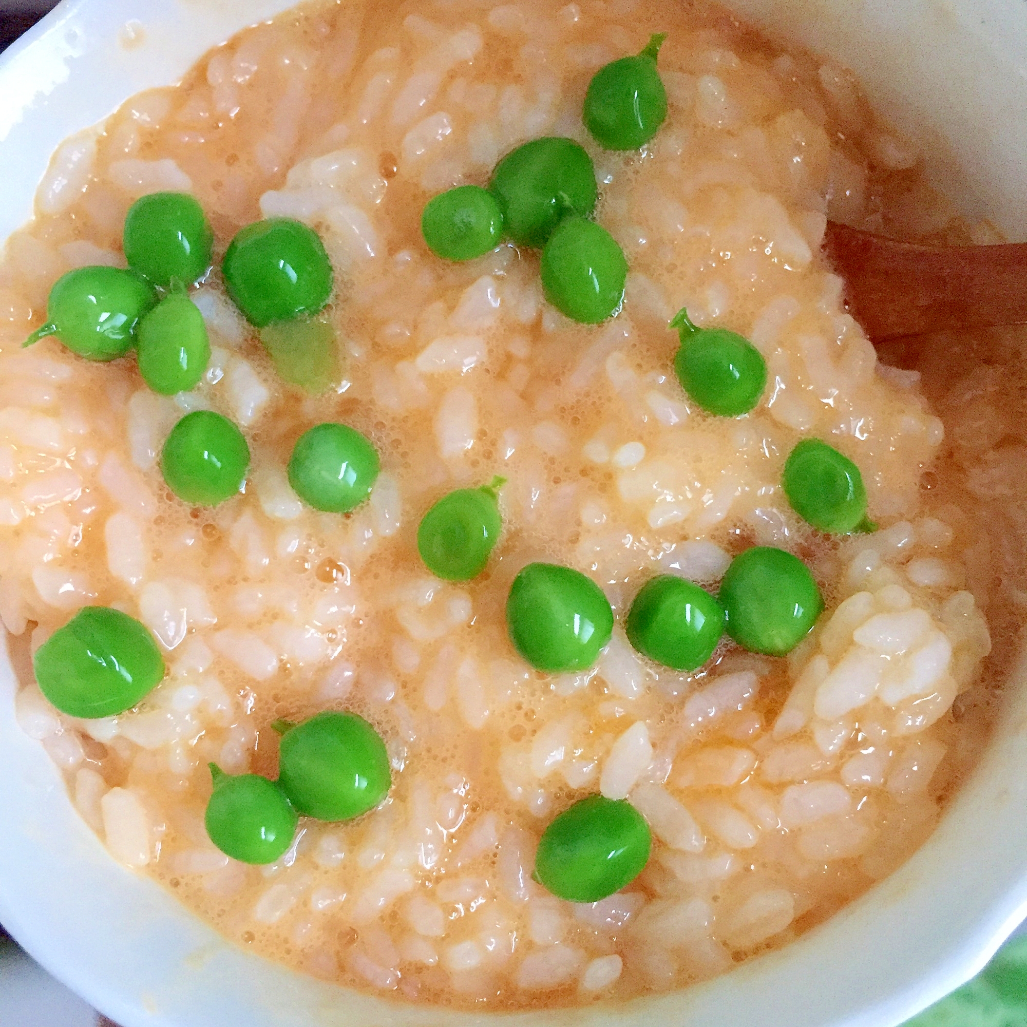 グリーンピースの卵かけご飯☆