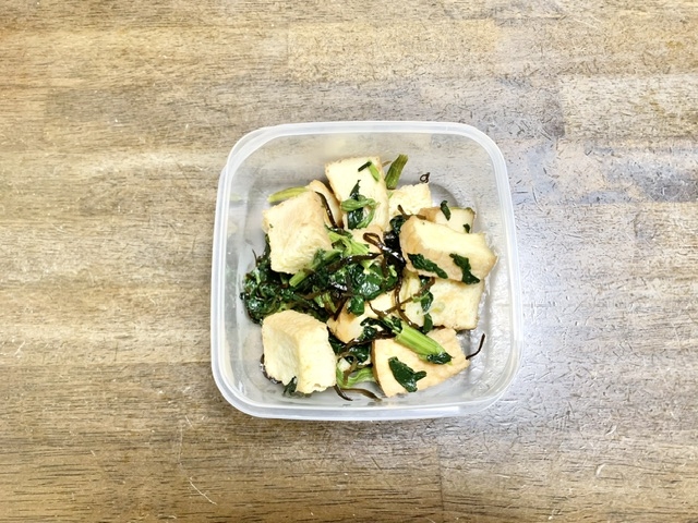 厚揚げレシピ　厚揚げのマヨ塩昆布炒め