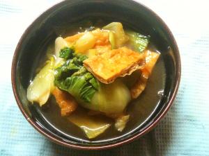 青梗菜と油揚げの含め煮