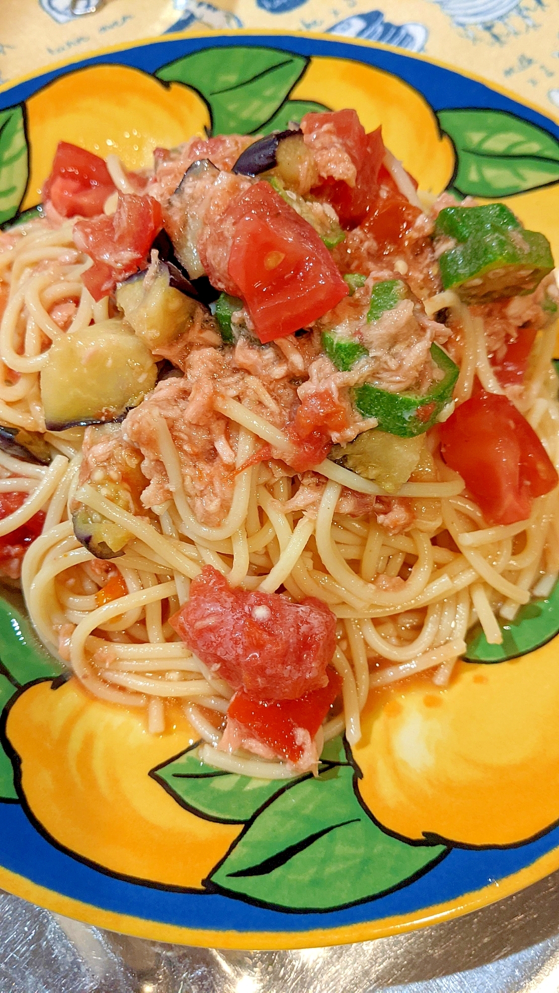 冷製トマトと茄子のスパゲティー