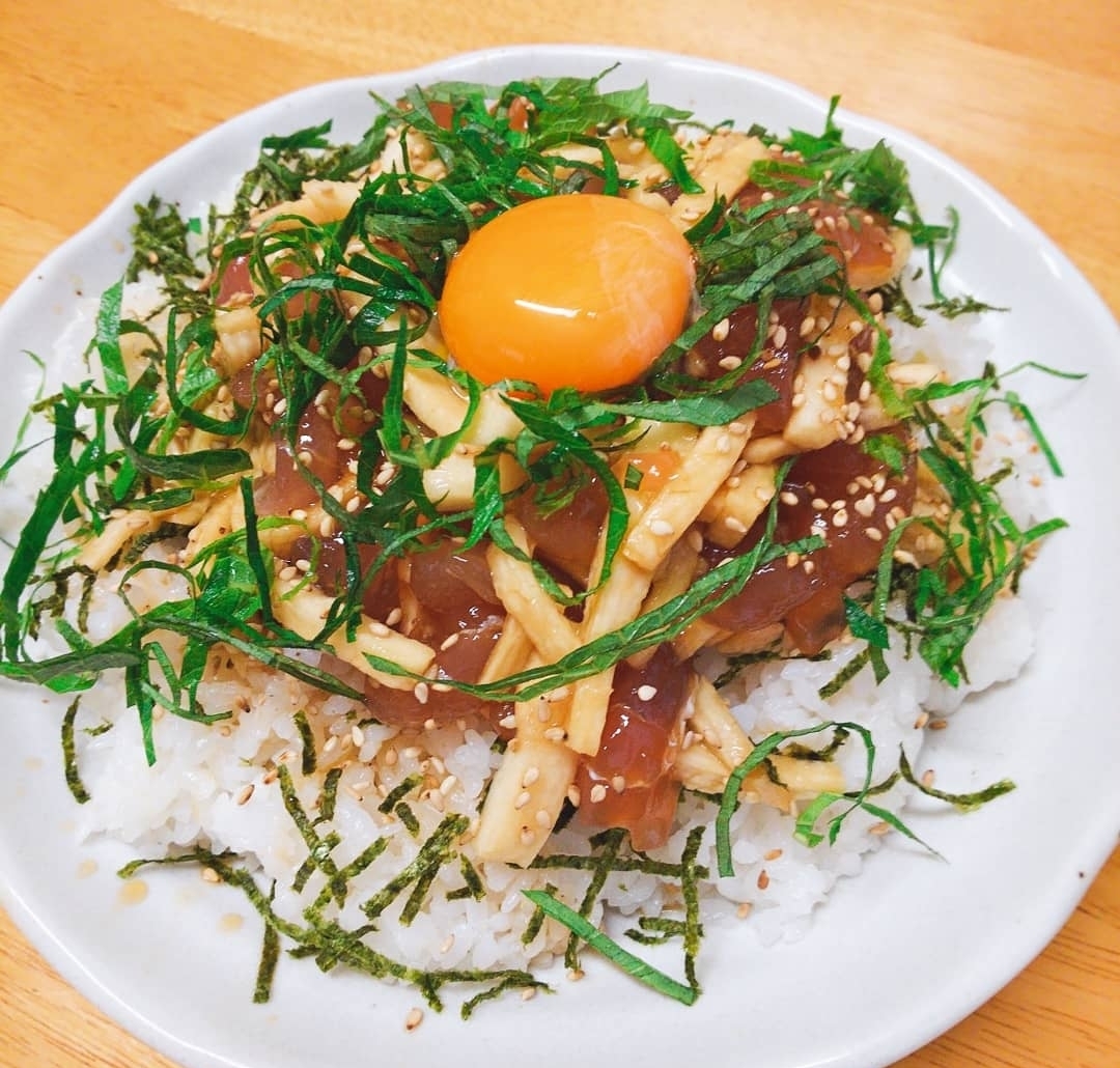 長芋でかさ増し！マグロと長芋の漬け丼