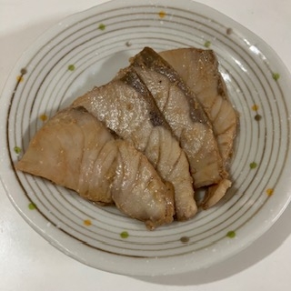 刺身の生姜醤油漬け焼き