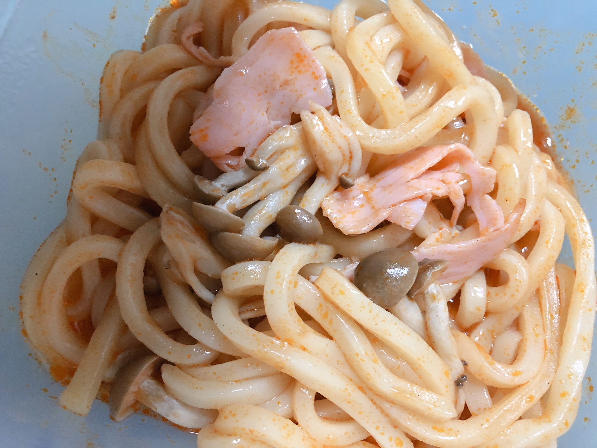 レンジで作るケチャップベースのうどん