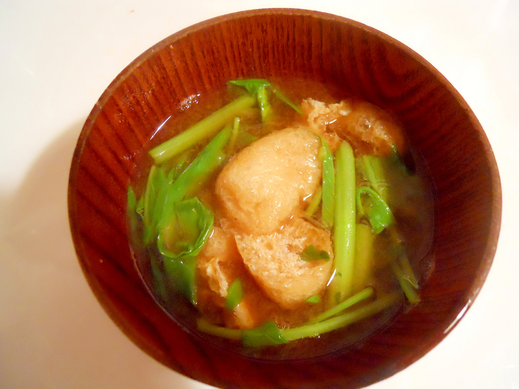 旬を味わう 空芯菜と油揚げでお味噌汁 レシピ 作り方 By ブ 子 楽天レシピ 旬を味わう 空芯菜と油揚げでお味噌汁 レシピ 作り方 By ブ 子 楽天レシピ