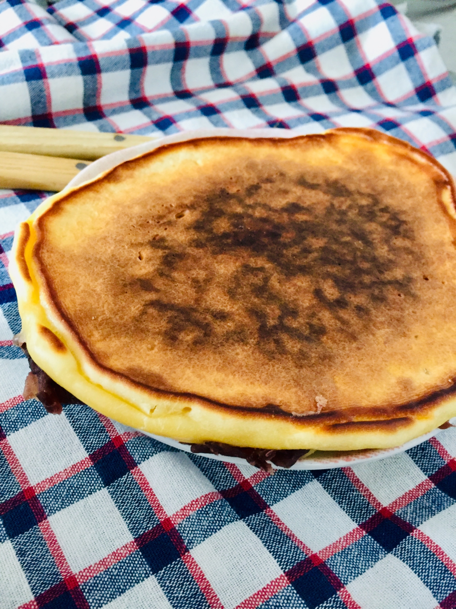 粉ミルクで！あんこ入りパンケーキ