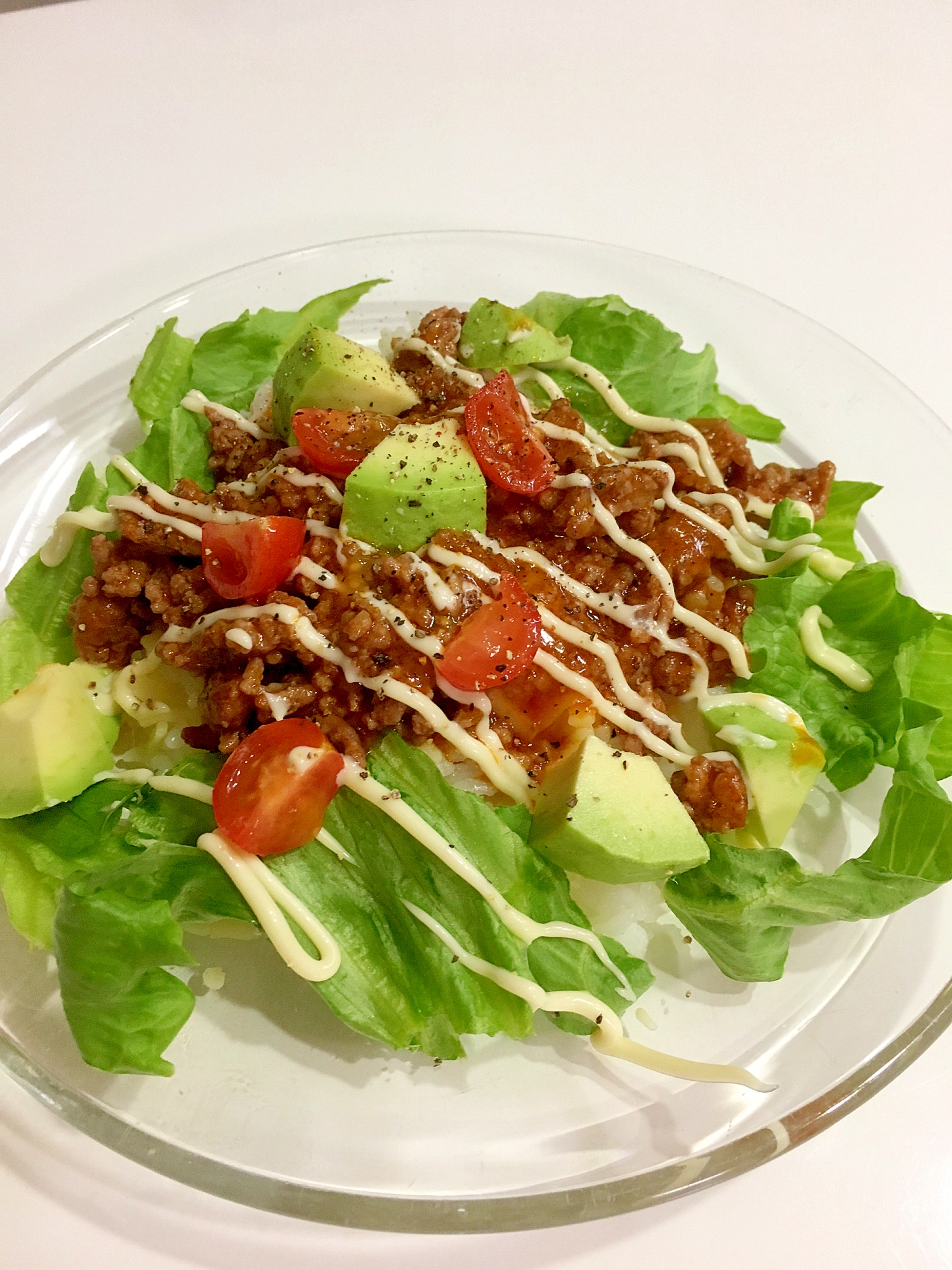 ミートソースアボガド丼