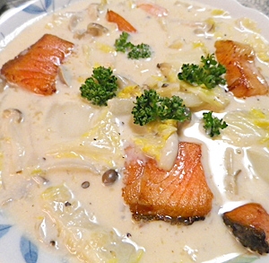 甘鮭と白菜の醤油麹クリーム煮