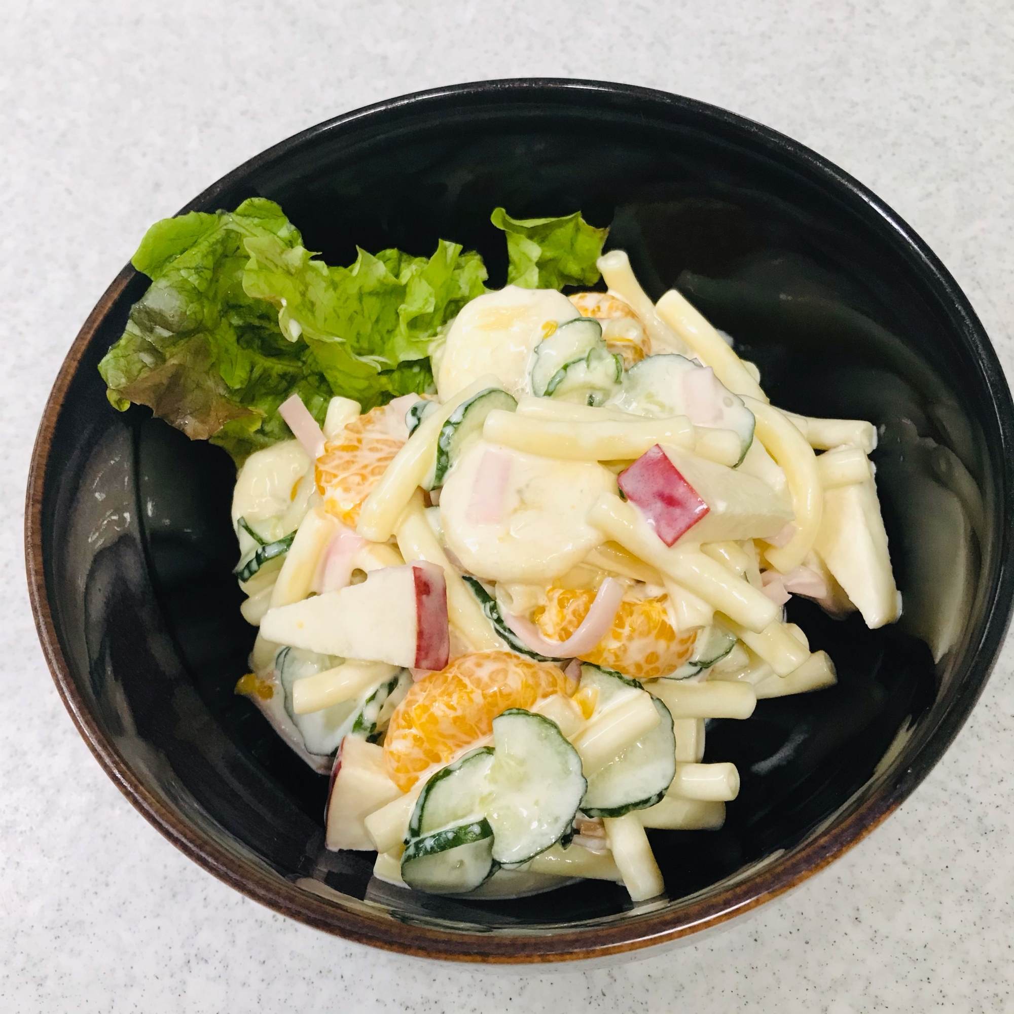 母の日に懐かしの味♡果物いっぱいマカロニサラダ