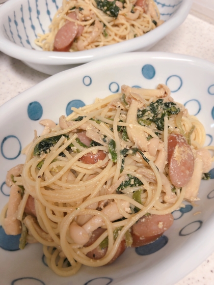 ベーコンとほうれん草のパスタ☆バター醤油味