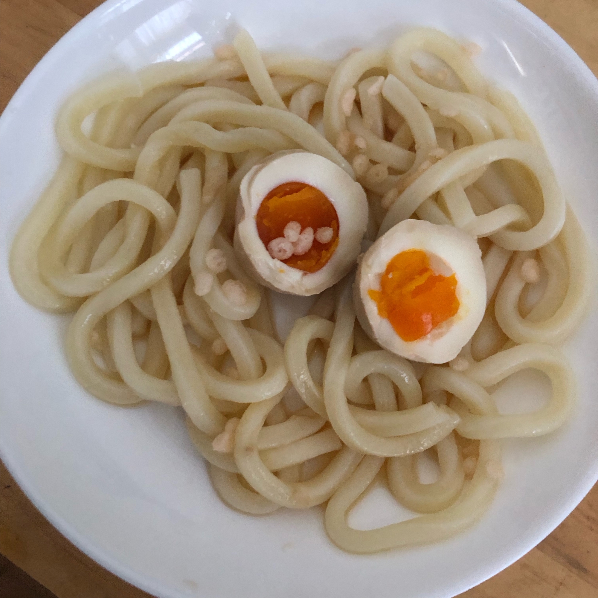 味玉と天かすうどん