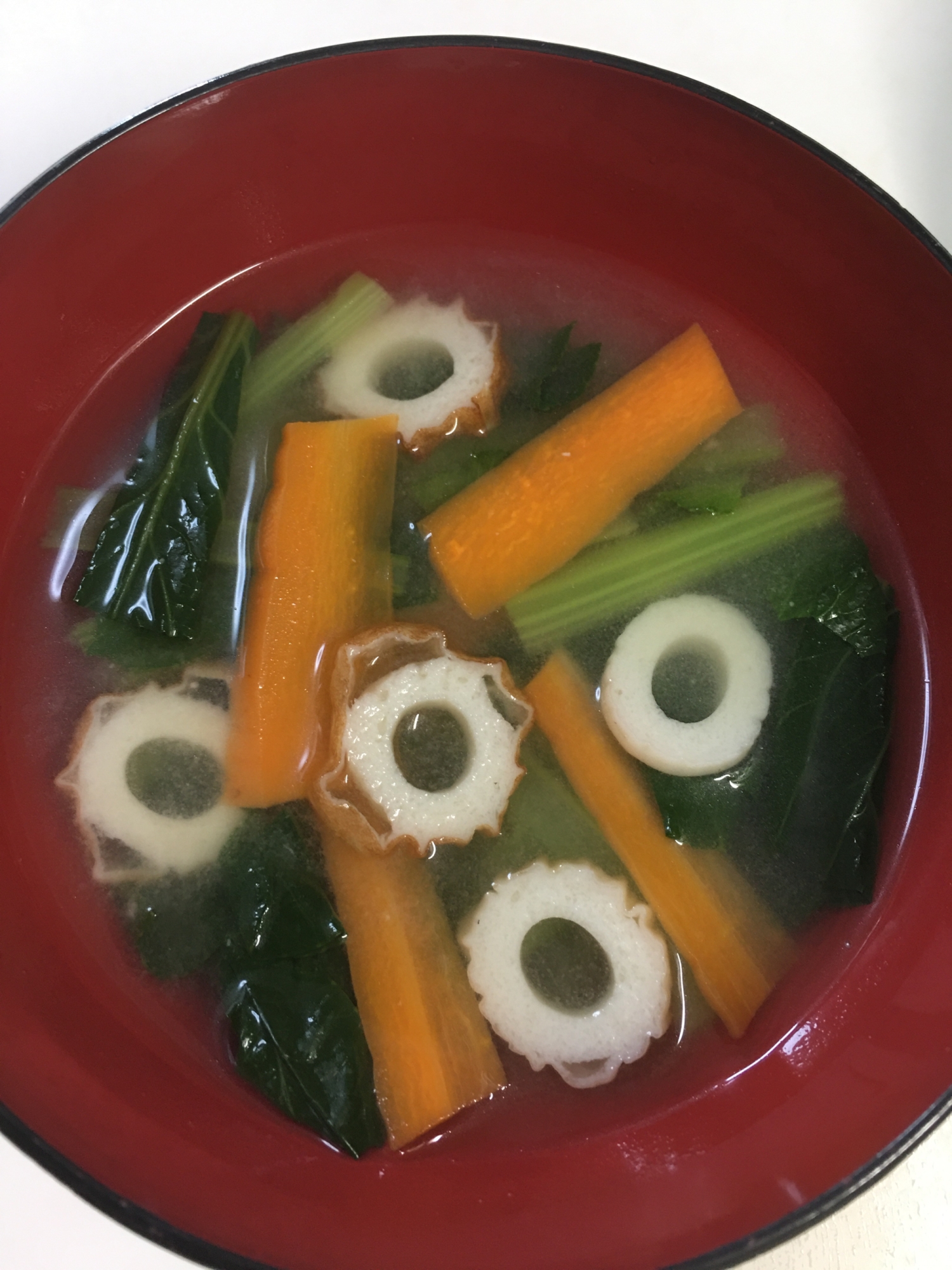 冷え対策⭐小松菜にんじんの生姜味噌汁