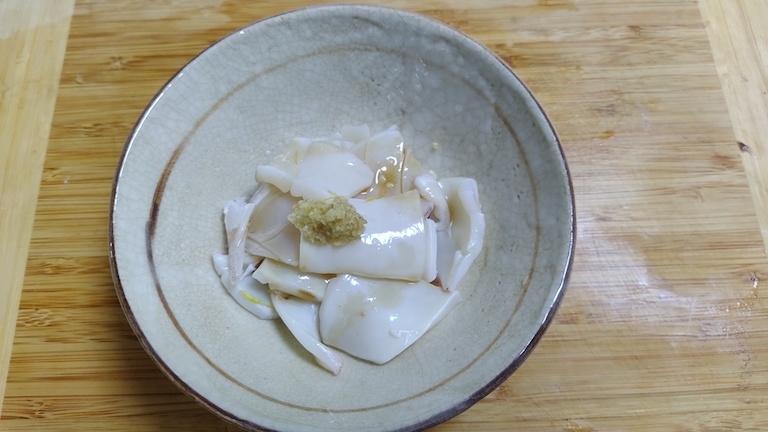 甘みが強い イカの湯引き(イカ全部食べ2)