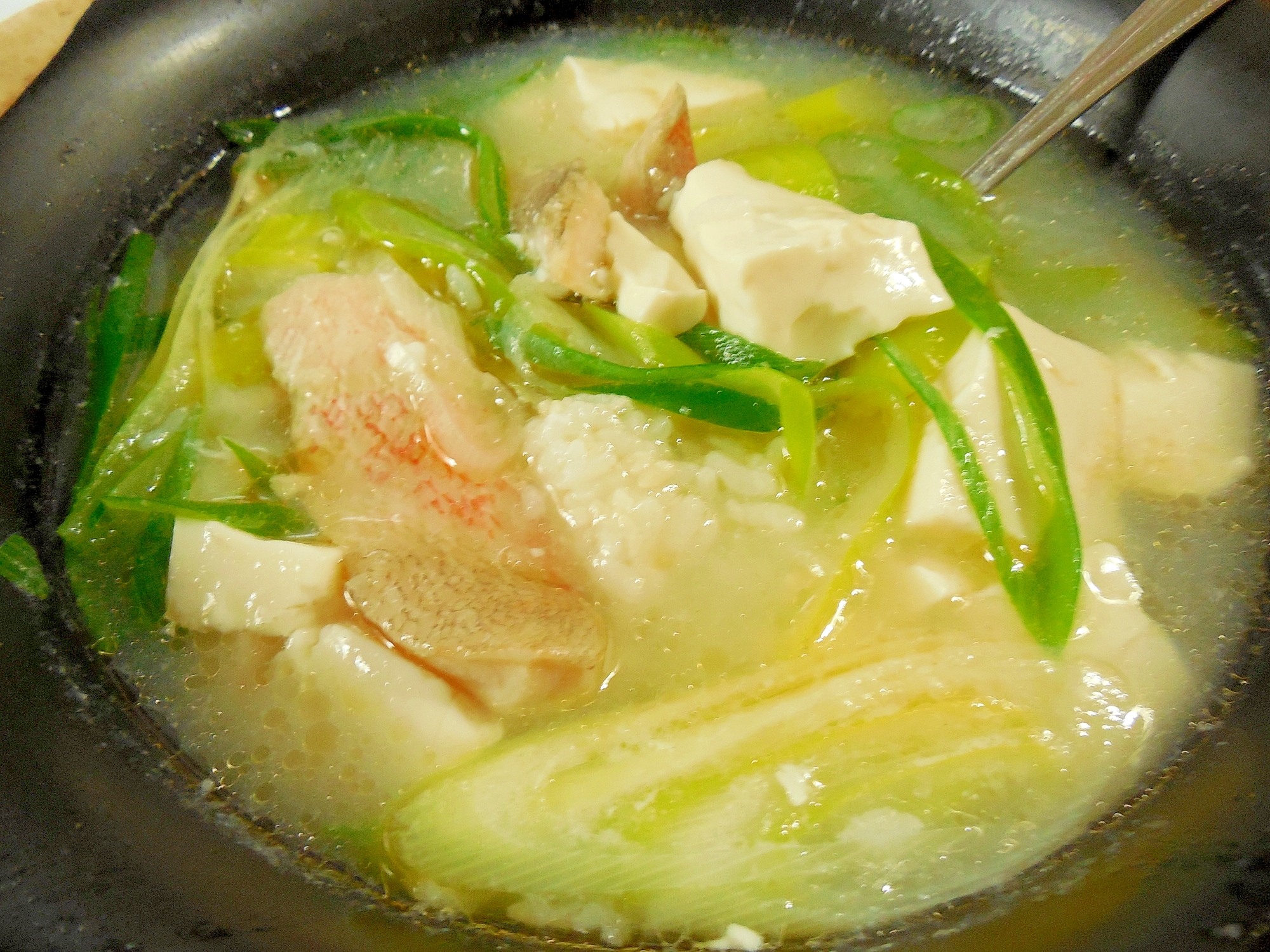 赤魚と豆腐の塩麹スープ雑炊