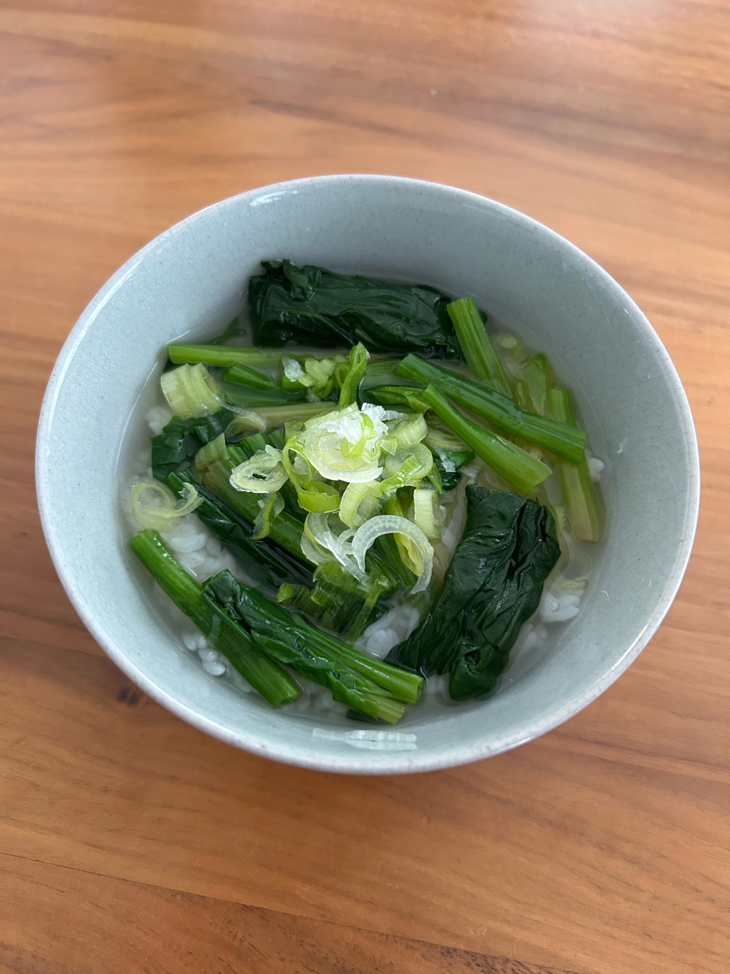 ほうれん草とネギのお茶漬け