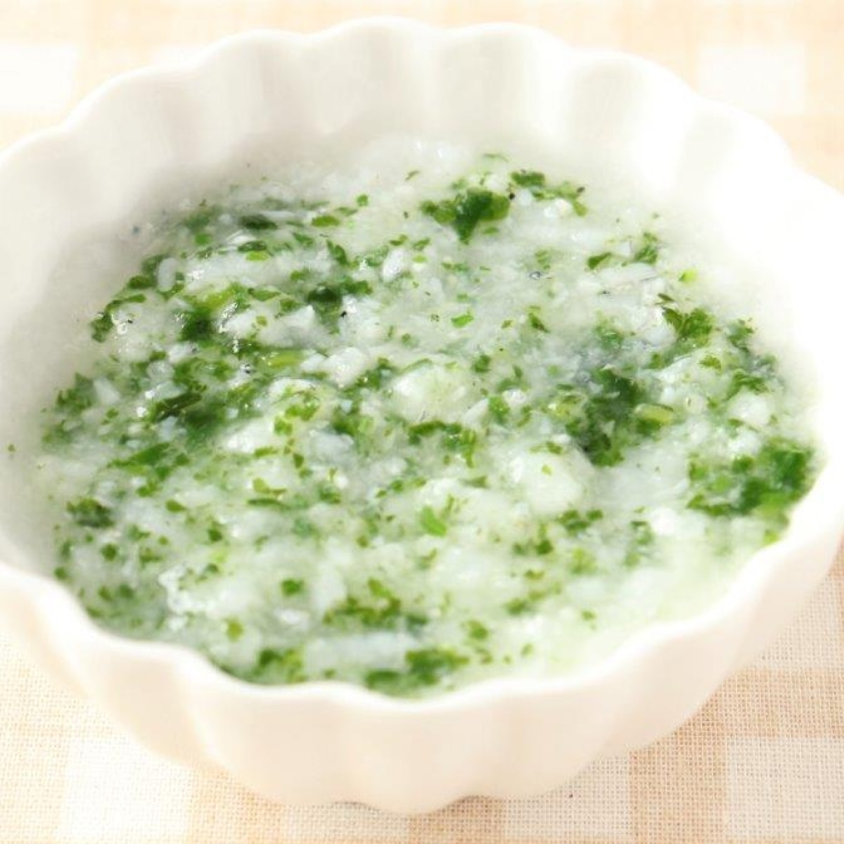 離乳食【中期】冷凍小松菜しらすがゆ～管理栄養士 レシピ・作り方