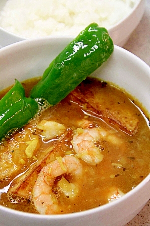 ご飯炊いている間に作れます 海老のスープカレー レシピ 作り方 By ひで 楽天レシピ